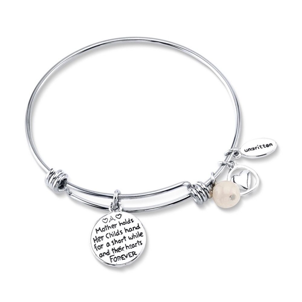 Mom Silver plated charms genuine stone Bracelet